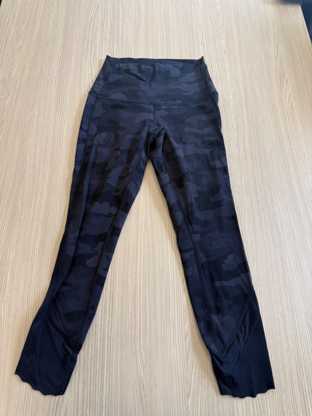 High-Waist Black Camo Leggings - cropped